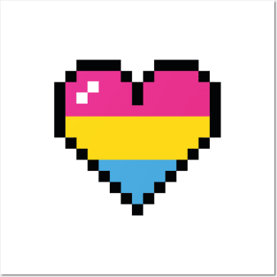 Pansexual 8 bit heart Posters and Art